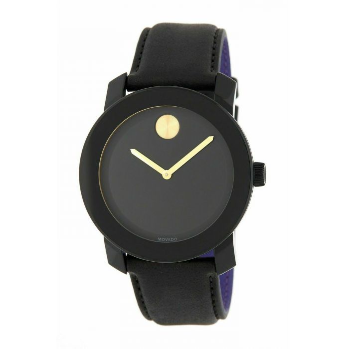 Movado Bold Mặt Tròn Dây Da Màu Đen 3600480