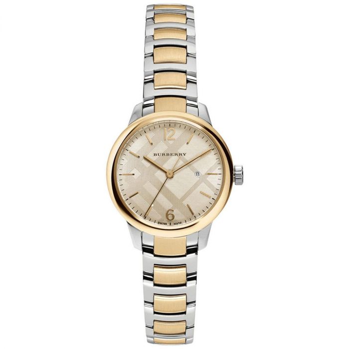 Burberry The Classic Round Demi Mặt Tròn Dây Kim Loại Lịch Ngày BU10118