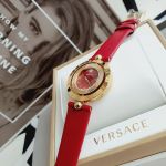 Versace Eon Mặt Vàng Xoay Dây Da Đỏ  VE7900320