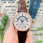 Frederique Constant Yacht Timer GMT Mặt Số Tròn Dây Da Vân Nâu FC-350VT4H4