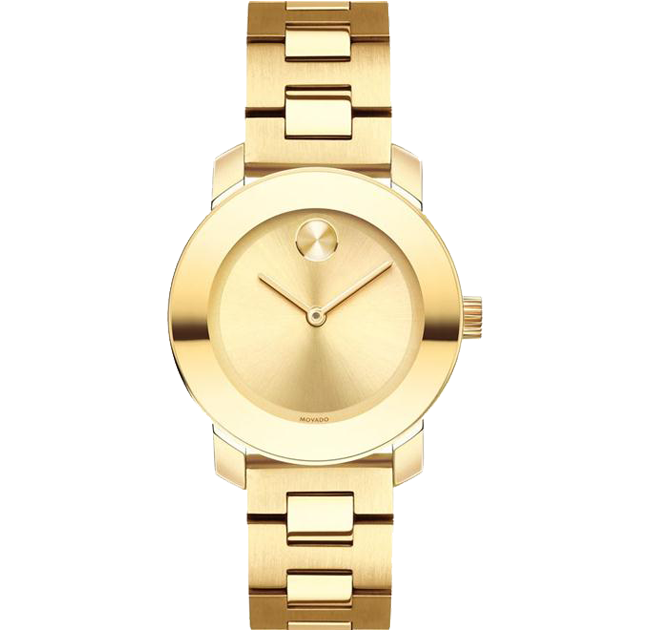 Movado Bold Quartz Mặt Tròn Dây Kim Loại Vàng 3600434 xách tay