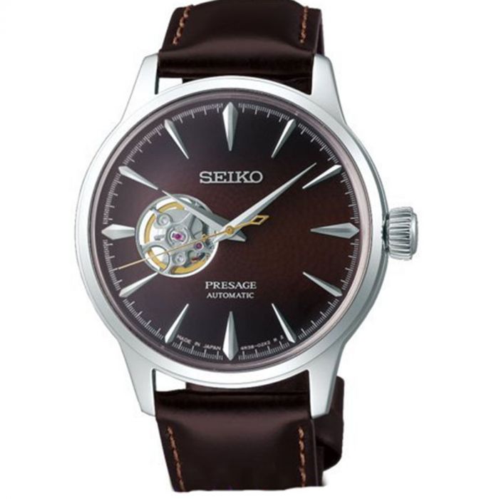 Seiko Presage OpenHeart Cafe Mặt Tròn Dây Da Nâu SSA407J1