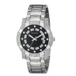 Bulova Crystal Black Mặt Đen Dây Đính Đá Màu Bạc 96B176