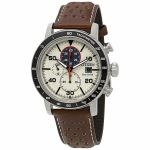 Citizen Brycen Chronograph Mặt Trắng Dây Da Màu Nâu CA0649-06X