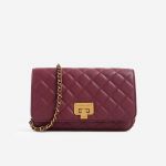 Charles & Keith Quilted Flip Lock Clutch Màu Đỏ Mận Quai Xách CK2-70700995