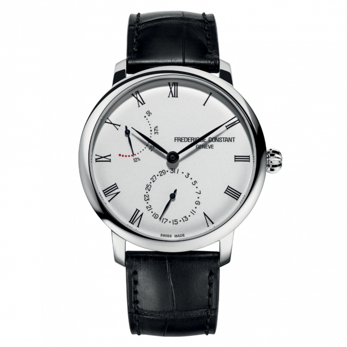 Frederique Constant Slimline Automatic Mặt Tròn Cọc số La Mã Dây Da Đen FC-723WR3S6