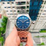 Maurice Lacroix Aikon Gents Automatic Mặt Tròn Màu Xanh Dây Kim Loại Màu Bạc Lịch Ngày AI6008-SS002-430-1