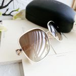 Salvatore Ferragamo Kính Mát Mắt Vuông Nâu Gọng Trắng SF150S 721