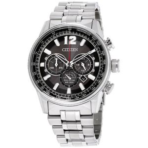 Citizen Nighthawk Eco-Drive Mặt Đen Dây Kim Loại Màu Bạc CA4370-52E