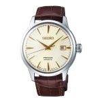 Seiko Presage Cocktail Automatic Mặt Tròn Màu Vàng Dây Da Màu Nâu Lịch Ngày SRPC99J1