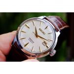 Seiko Presage Cocktail Automatic Mặt Tròn Màu Vàng Dây Da Màu Nâu Lịch Ngày SRPC99J1