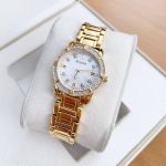 Bulova Highbridge Mother of Pearl Mặt Trắng Dây Kim Loại Màu Vàng 98R165