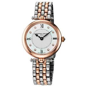 Frederique Constant Art Deco Quartz Mặt Khảm Trai Dây Kim Loại Demi FC-200MPWD2AR2B