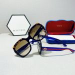 Gucci Havana Sunglasses Mắt Vuông Màu Xám Gọng Nhựa Kẻ Sọc Xanh Đỏ GG0036S 004  54