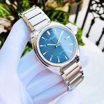 Citizen Blue Dial Eco-Drive Mặt Xanh Dây Kim Loại Màu Bạc AW1570-52L