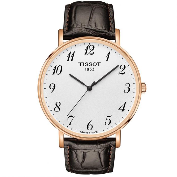 Tissot Everytime Large Dây Da Nâu Viền Vàng Hồng T109.610.36.032.00