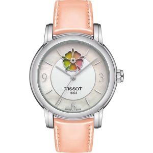 Tissot Lady Heart Flower Mặt Trắng Vạch Số Dây Da Hồng T050.207.16.117.0