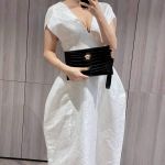 Versace Medusa Mock Croc Clutch Màu Đen Vân Cá Sấu