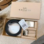 Coach Plaque Harness Cut-To-Size Reversible Belt 2 Mặt 2 Màu Dây F65185