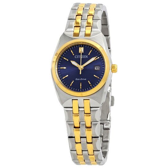 Citizen Corso Mặt Số Tròn Xanh Dây Kim Loại Demi EW2294-53L