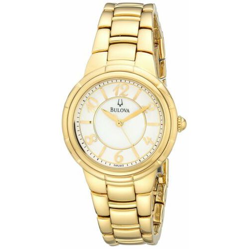 Bulova Mother of Peral Mặt Số Tròn Dây Kim Loại 97L131