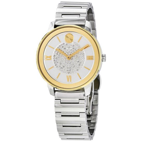 Movado Bold Luxury Diamond Mặt Tròn Dây Kim Loại Bạc 3600660