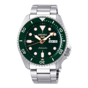 Seiko 5 Sports Automatic Mặt Tròn Màu Xanh Dây Kim Loại Màu Bạc Lịch Ngày Thứ SRPD63K1