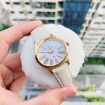 Tissot Bella Ora Mặt Bầu Dục Khảm Trai Dây Da Màu Kem T103.310.36.113.01