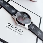 Gucci G-Timeless Mặt Số Tròn Dây Da Đen YA1264105