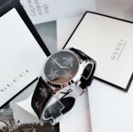 Gucci G-Timeless Mặt Số Tròn Dây Da Đen YA1264105