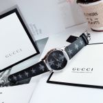 Gucci G-Timeless Mặt Số Tròn Dây Da Đen YA1264105