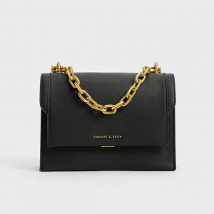 Charles & Keith Front Flap Chain Handle Crossbody Bag