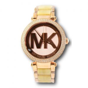 Michael Kors Parker Mặt Tròn Dây Kim Loại Màu Vàng Hồng MK6530