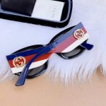 Gucci Grey Gradient Cat Eye Gọng Sọc Viền Đen Mắt Xám GG0276S 001