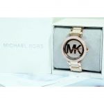 Michael Kors Parker Mặt Tròn Dây Kim Loại Màu Vàng Hồng MK6530