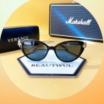 Versace Sunglasses Transparent Mắt Đen Gọng Kim Loại Màu Bạc VE4351