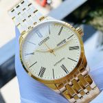 Citizen Automatic Mặt Tròn Dây Kim Loại Vàng NH8352-53P