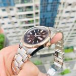 Seiko Automatic Mặt Tròn Màu Cafe Dây Kim Loại Demi SARV006