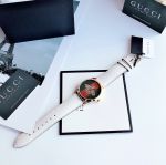 Gucci G-Timeless Quartz Mặt Tròn Dây Da Trắng YA1264128