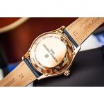 Frederique Constant Horological Smartwatch Mặt Tròn Viền Vàng Hồng Dây Da Màu Xanh Lịch Ngày FC-285N5B4