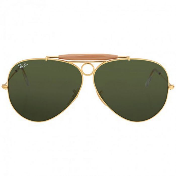 Ray-ban Shooter Mắt Màu Xanh Gọng Kim Loại Màu Vàng RB3138 001 62