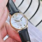 Gucci G-Timeless Mặt Khảm Trai Dây Da Đen YA126589A