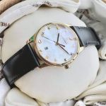 Gucci G-Timeless Mặt Khảm Trai Dây Da Đen YA126589A