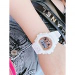 Casio G Shock Mặt Tròn Màu Hồng Dây Cao Su Màu Trắng Lịch Ngày Thứ GMD-S6900MC-7