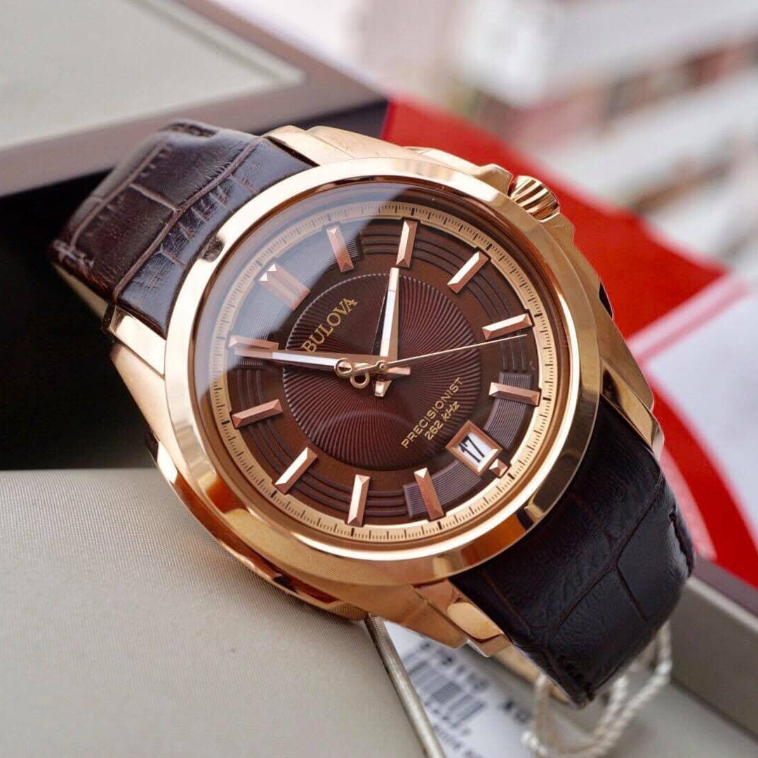 Bulova Precisionist Longwood M t S Tron Day Da Nau 97B110 xach tay chinh hang gia r b o hanh dai ng h nam Senmix