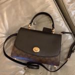 Coach Tilly Top Handle Satchel Màu Trắng Logo Và Màu Đen Logo F76620