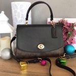 Coach Tilly Top Handle Satchel Màu Trắng Logo Và Màu Đen Logo F76620