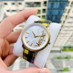 Versace V-Circle  Mặt Số Tròn Dây Da VE8100118