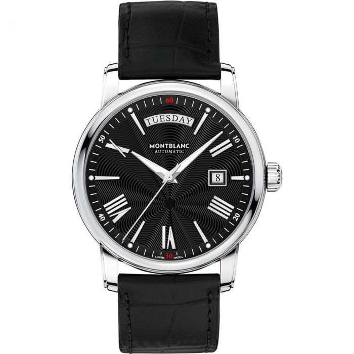 Montblanc 4810 Automatic Mặt Tròn Viền Bạc Dây Da Màu Đen Lịch Ngày Thứ 115936