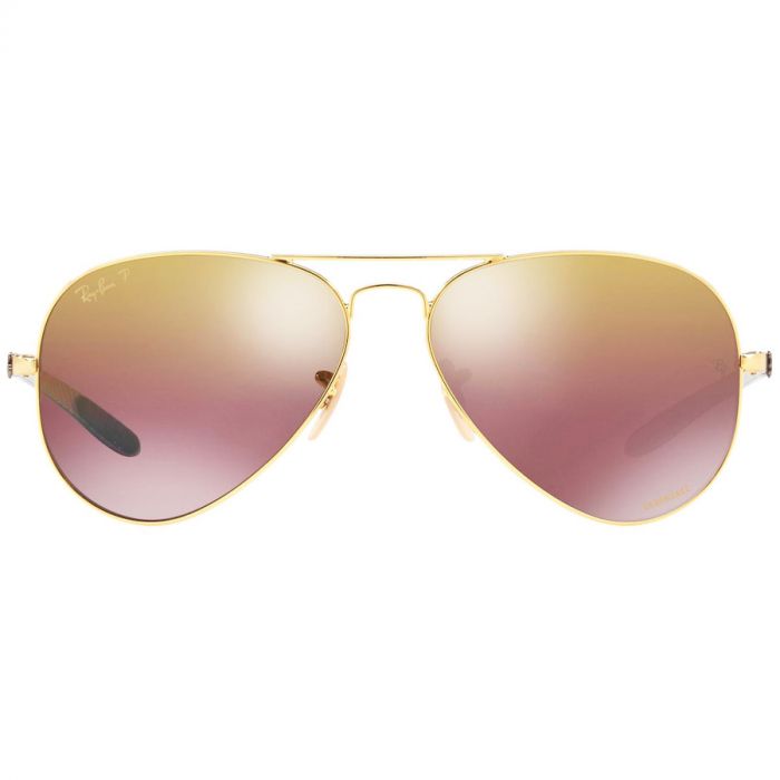 Ray-ban Polarized Purple Mirror Chromance Gọng Kim Loại Màu Vàng RB8317CH 001/6B 58